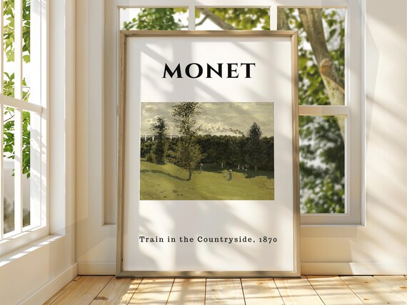 Claude Monet Train in the Countryside 1870 Impressionist Art Poster