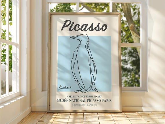 Pablo Picasso Art Exhibition Print Line Classic Gallery Home Decor Penguin