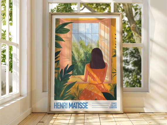 Woman At The Window Henri Matisse Exhibition Poster Gallery Print Floral Art Fauvism