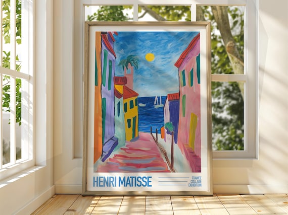 Henri Matisse Colorful Seaside Town France Exhibition Poster