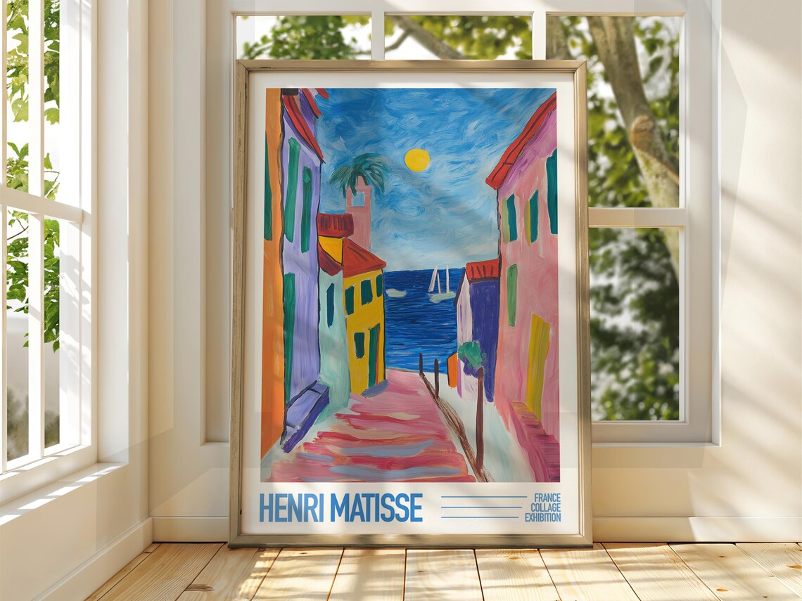 Henri Matisse Colorful Seaside Town France Exhibition Poster