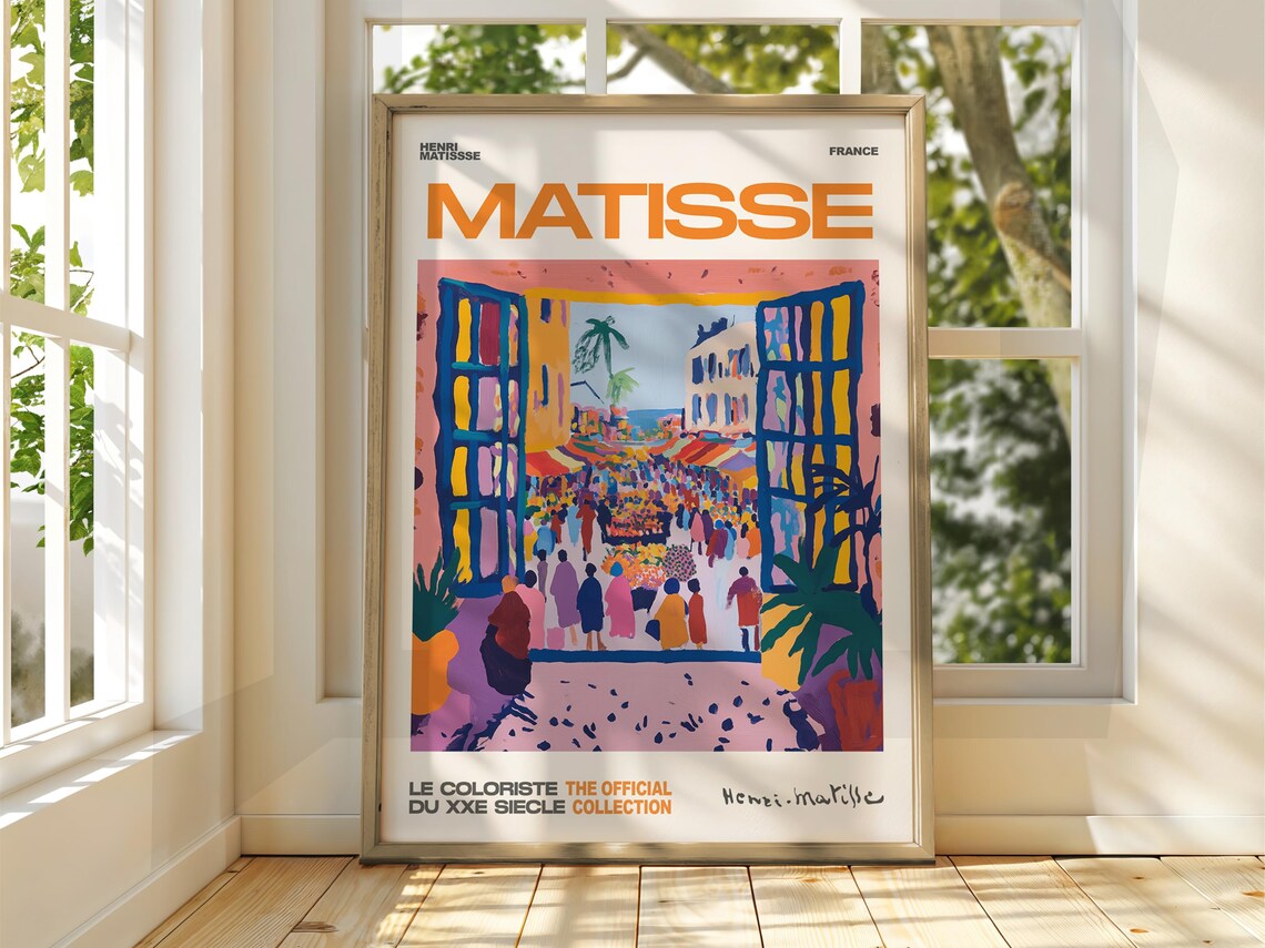 Henri Matisse Colorist Street Market Pink Windows France Art Poster