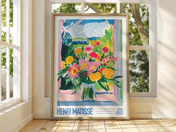 Flower Vase Window Henri Matisse Exhibition Poster Gallery Print Floral Art Fauvism