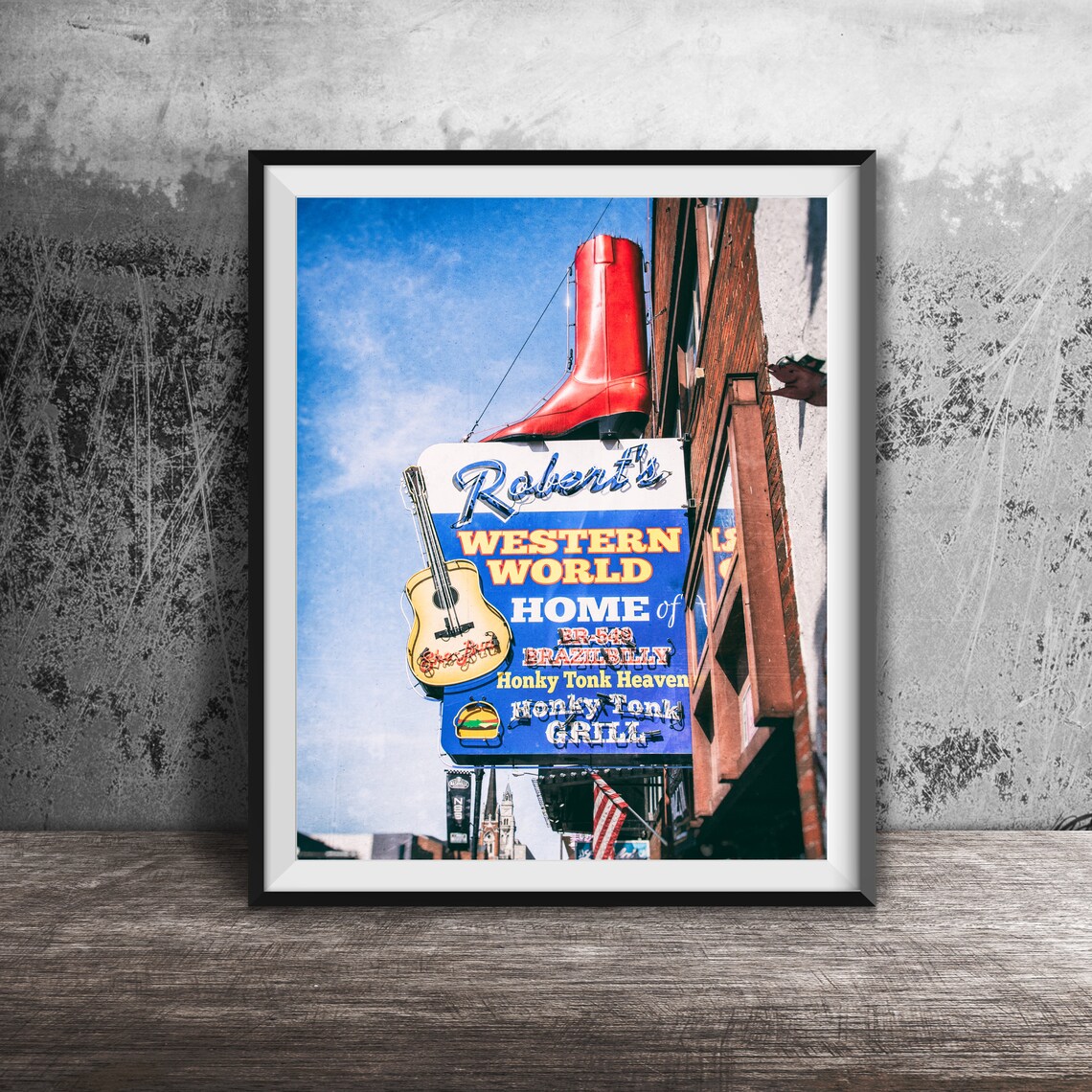 Roberts Western World Honky Tonk Nashville Travel Poster