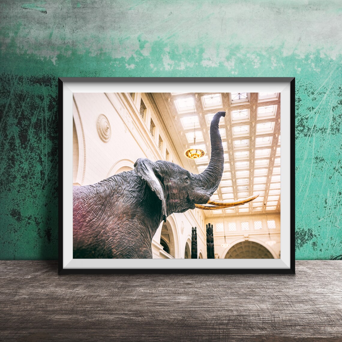 Field Museum Taxidermy Elephant In Stanley Field Hall Poster