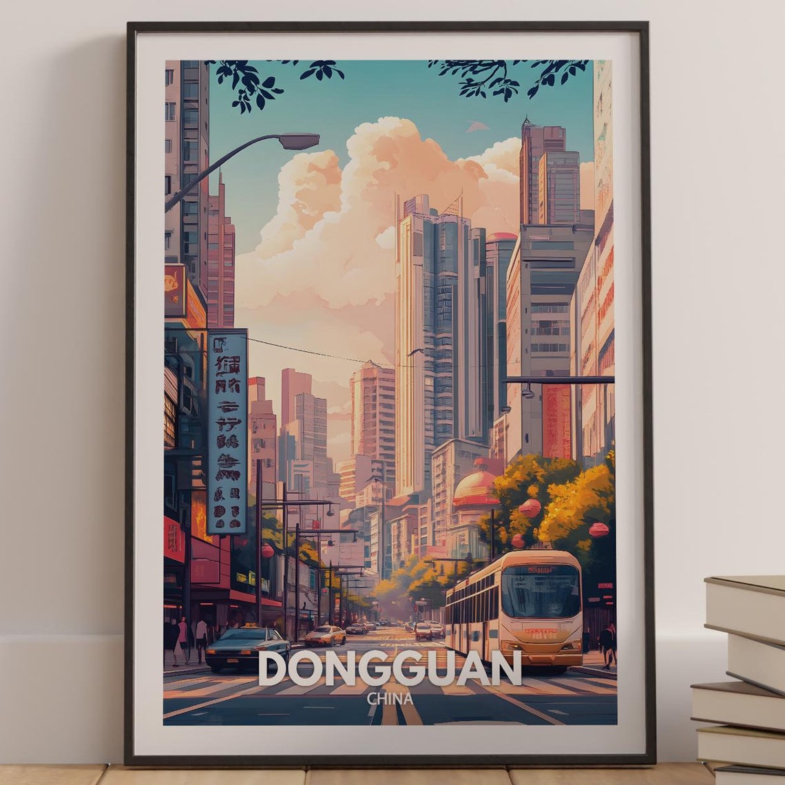 Dongguan Travel Print China Dongguan Travel Poster China Travel Poster China Cityscape Wall Art Unique City Art Decor