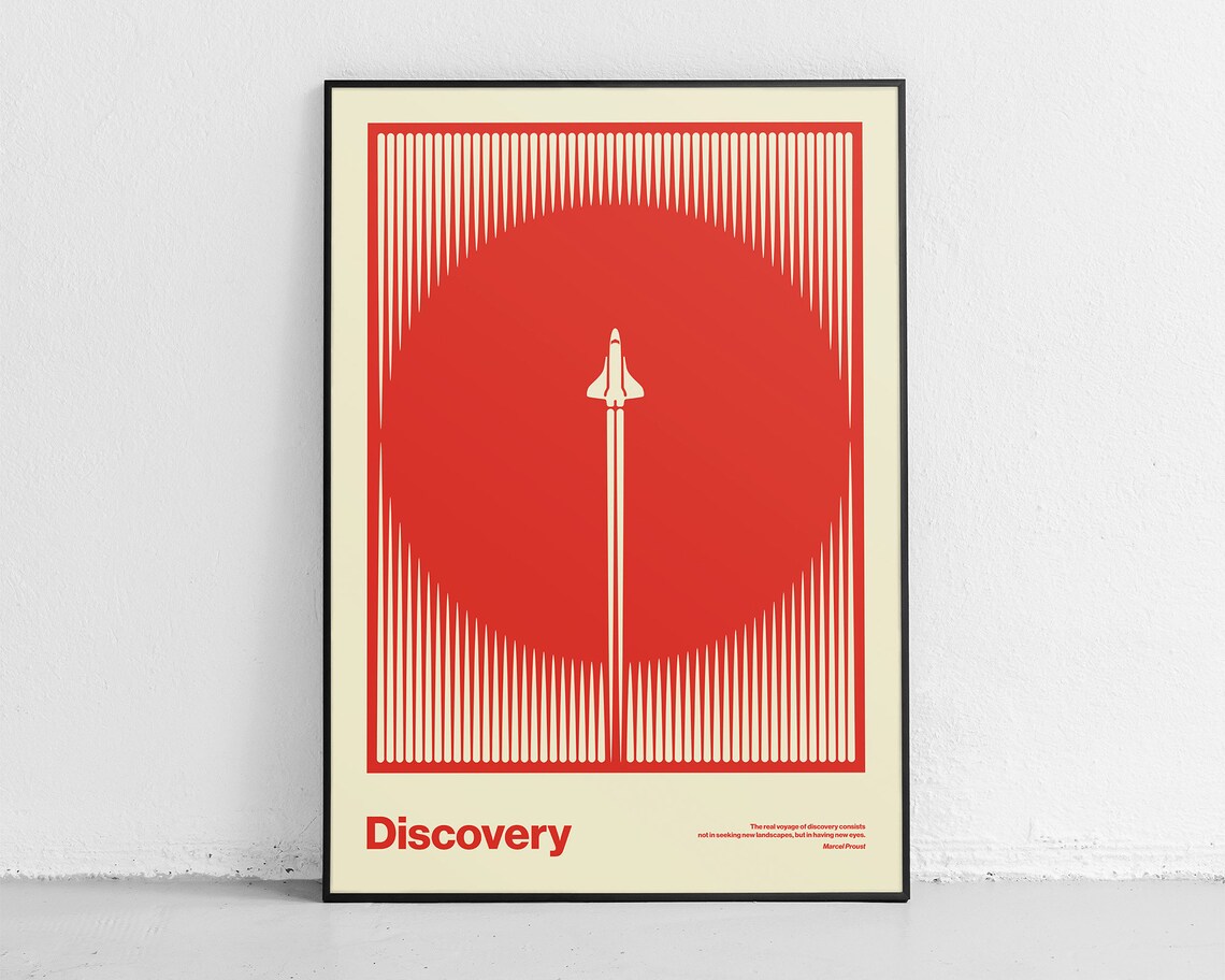 Space Shuttle Discovery Poster, Modern Artwork