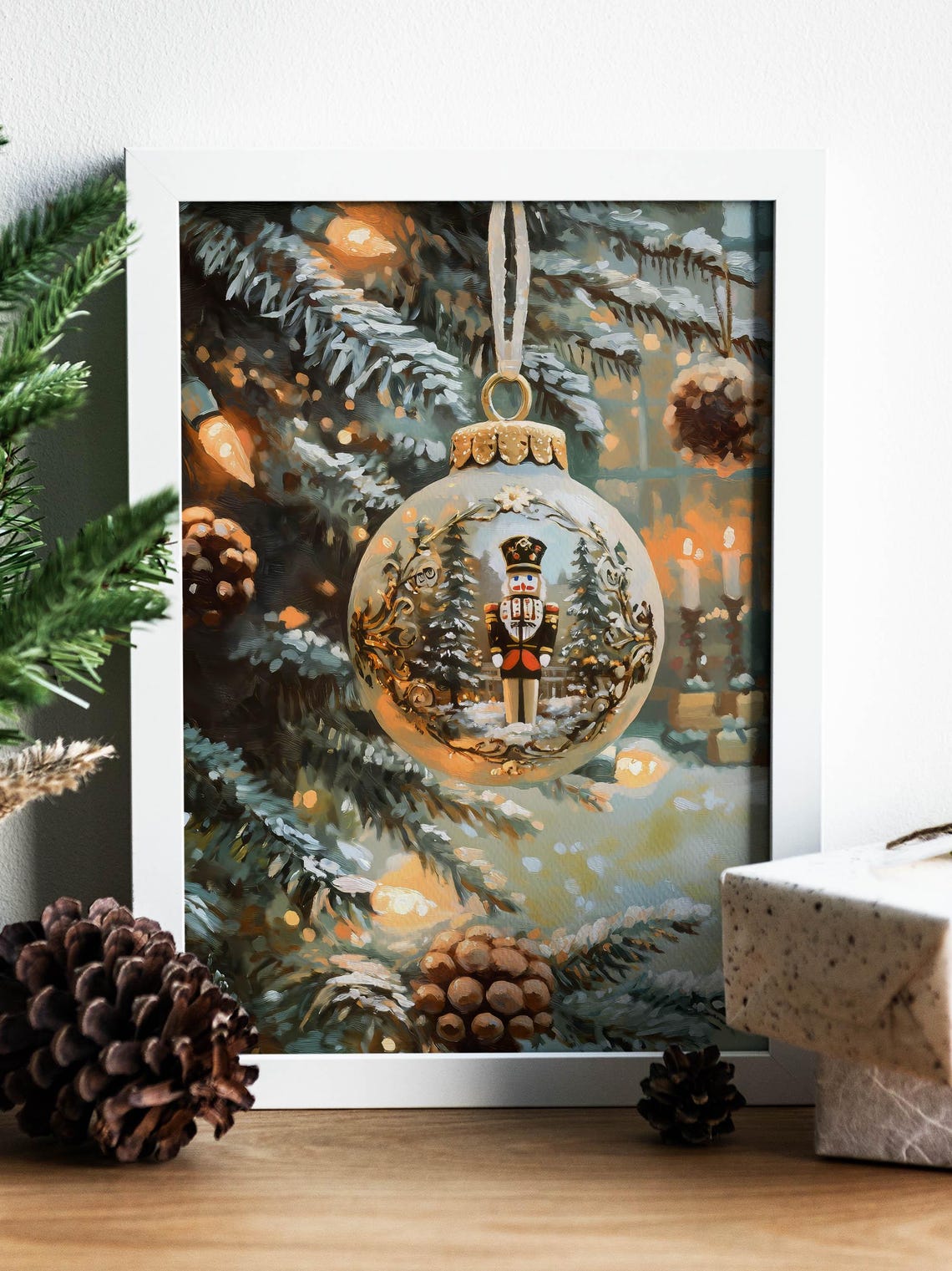 Nutcracker Christmas Ornament Bauble Glowing Tree Holiday Poster - Image 5