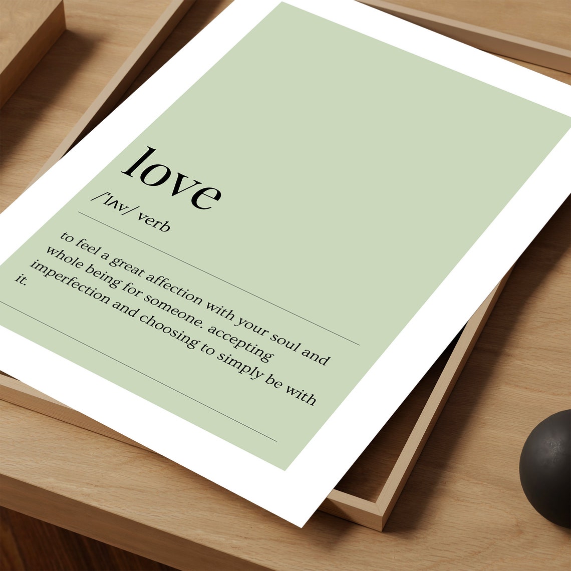 Love Dictionary Definition Sage Green Typography Poster Gift - Image 8