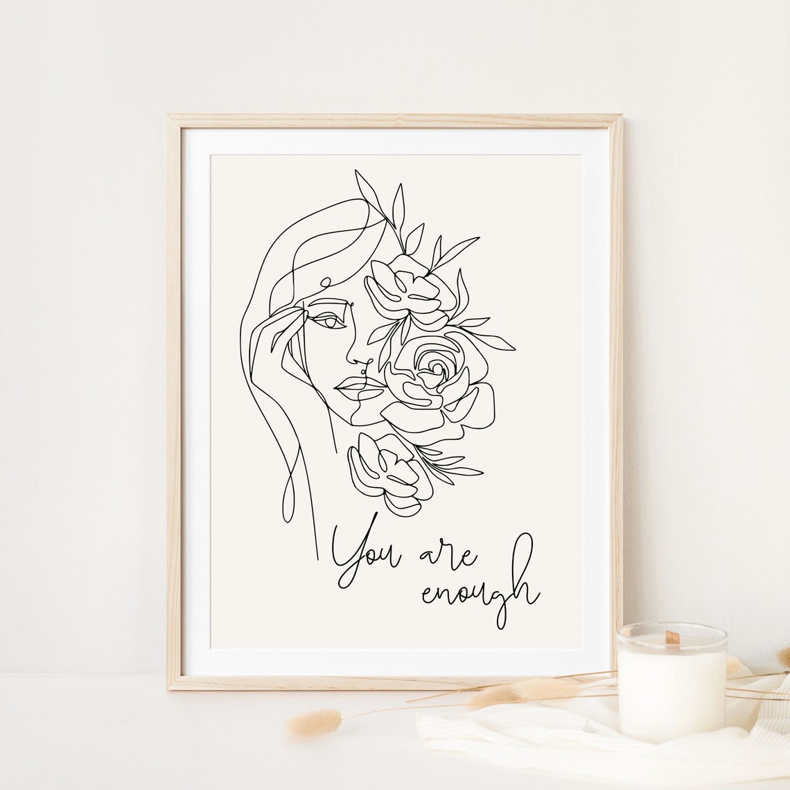 Female Inspiration Wall Art Inspirational Teens Art Motivational Posters Mental Health Gift You Are Enough Sign Self Love Almond Lia002 - Image 8