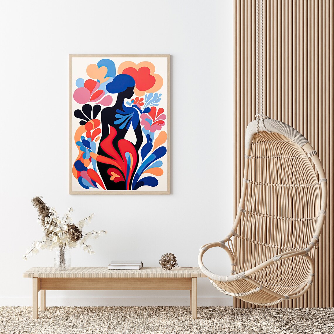 Colorful Female Silhouette Floral Abstract Modern Woman Art Poster - Image 5