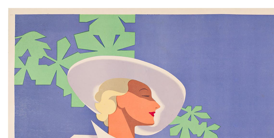 D Estate a Vienna Vintage Italian Elegant Lady Summer Travel Poster - Image 2