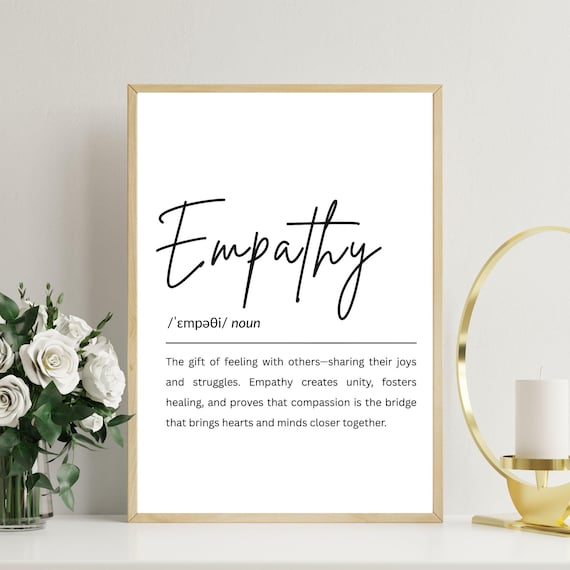 Empathy Definition Dictionary Style Inspirational Typography Quote Poster