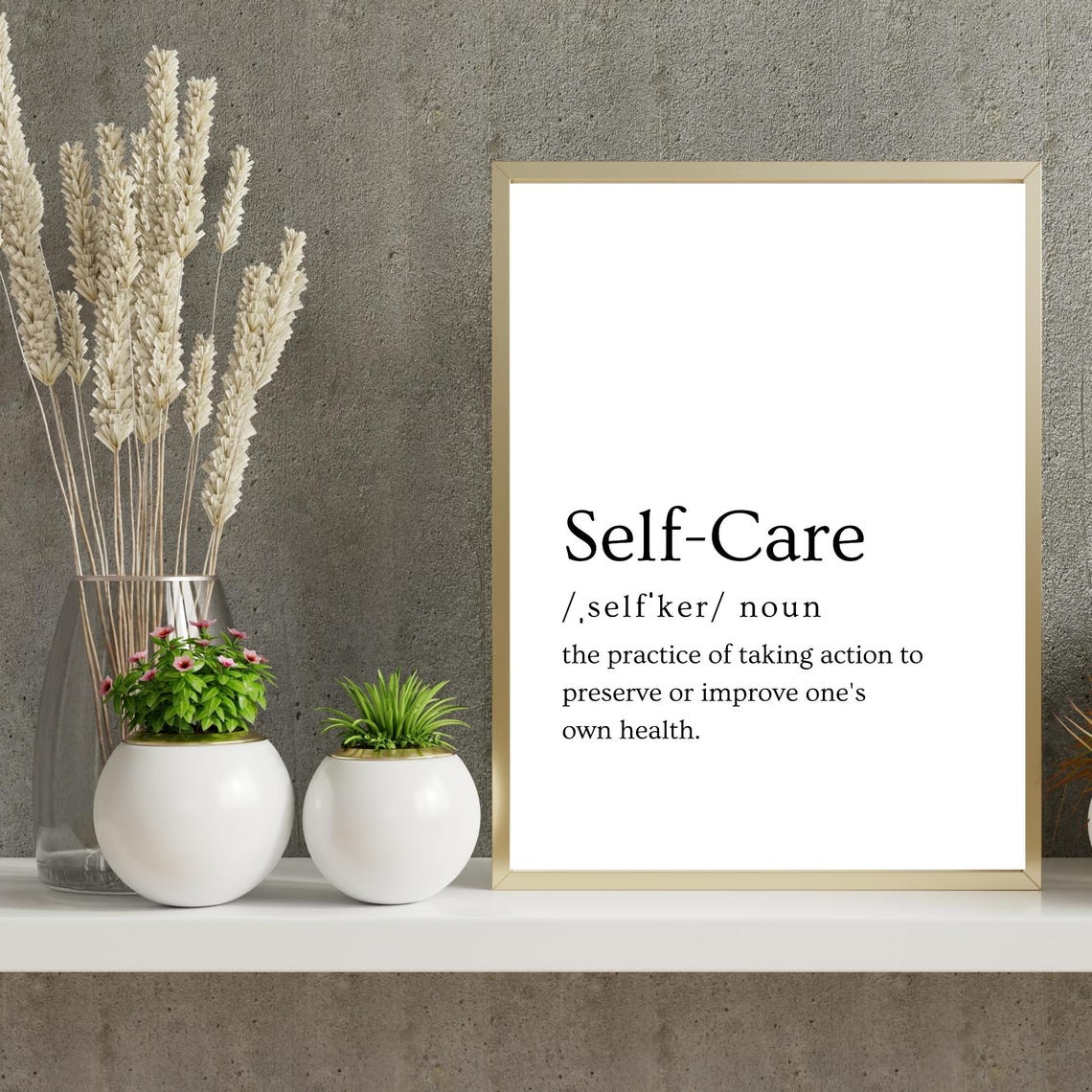 Self Care Dictionary Definition Typography Minimalist Quote Poster