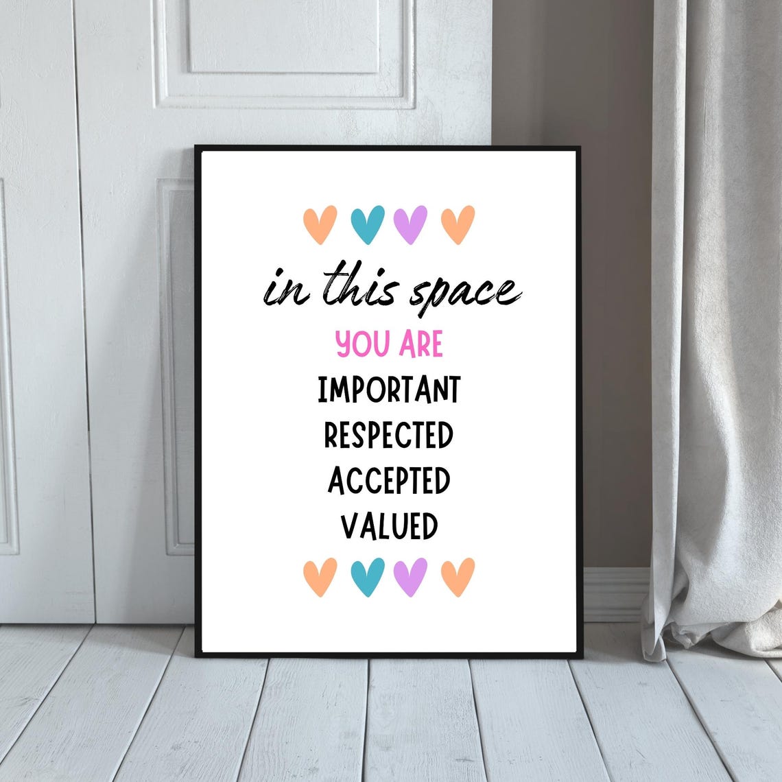 In This Space You Are Important Respected Accepted Valued Poster
