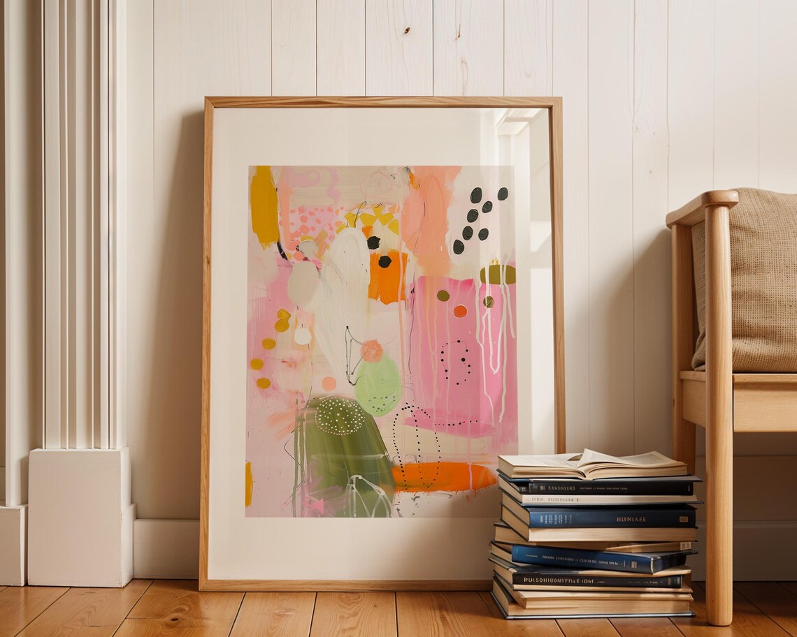 Modern Abstract Art, Minimalist Living Room Print - Image 2