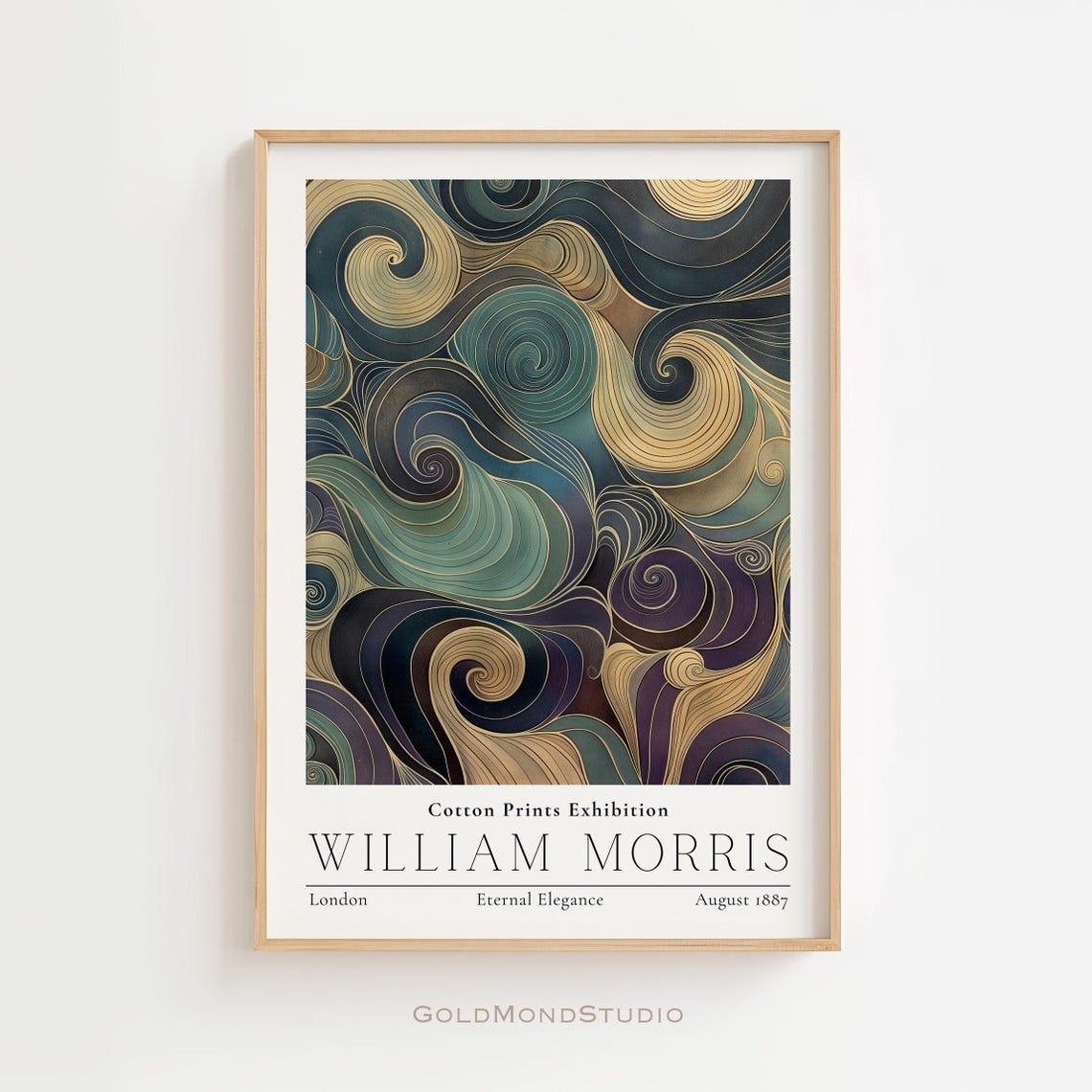 William Morris Eternal Elegance Swirling Ocean Waves Art Poster