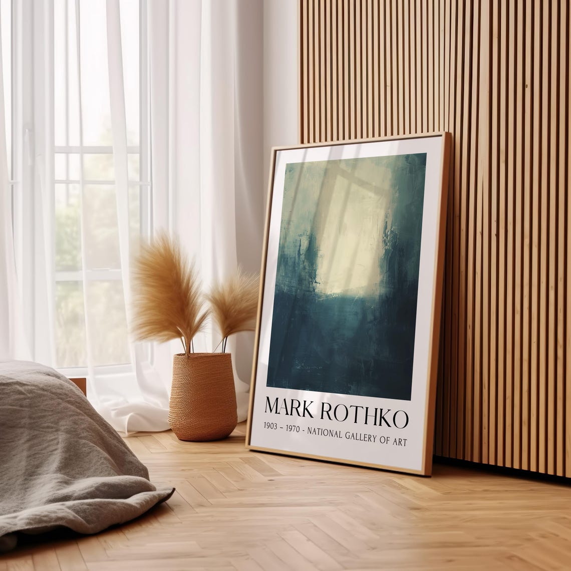 Mark Rothko Teal and Cream Color Field Art Exhibition Poster - Image 2