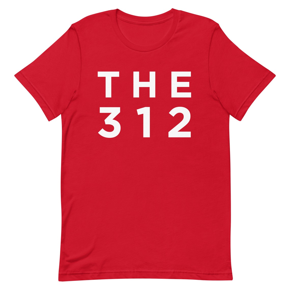 The 312 Bold White on Red Typography Area Code Tribute Wall Art