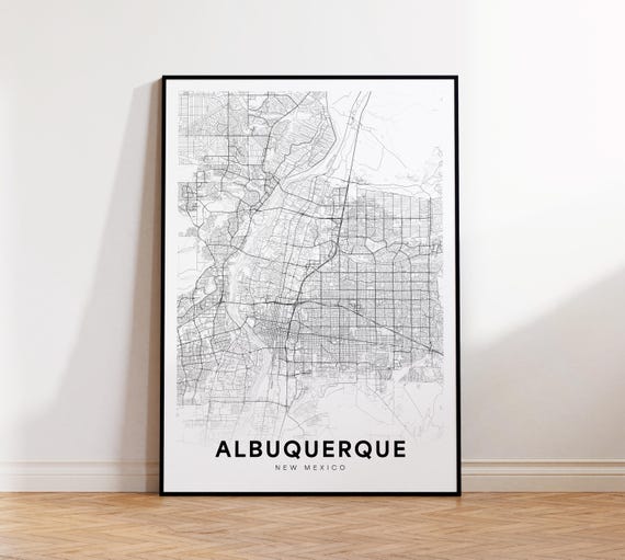 Albuquerque Nm Street Map City New Mexico Usa Poster Minimalist Road Modern Decor