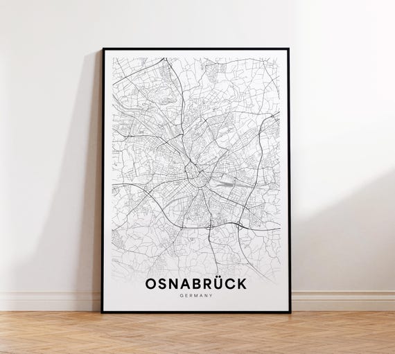 Osnabrck City Map Osnabruck Germany Wall Art Minimalist Print Modern Decor Street Instant