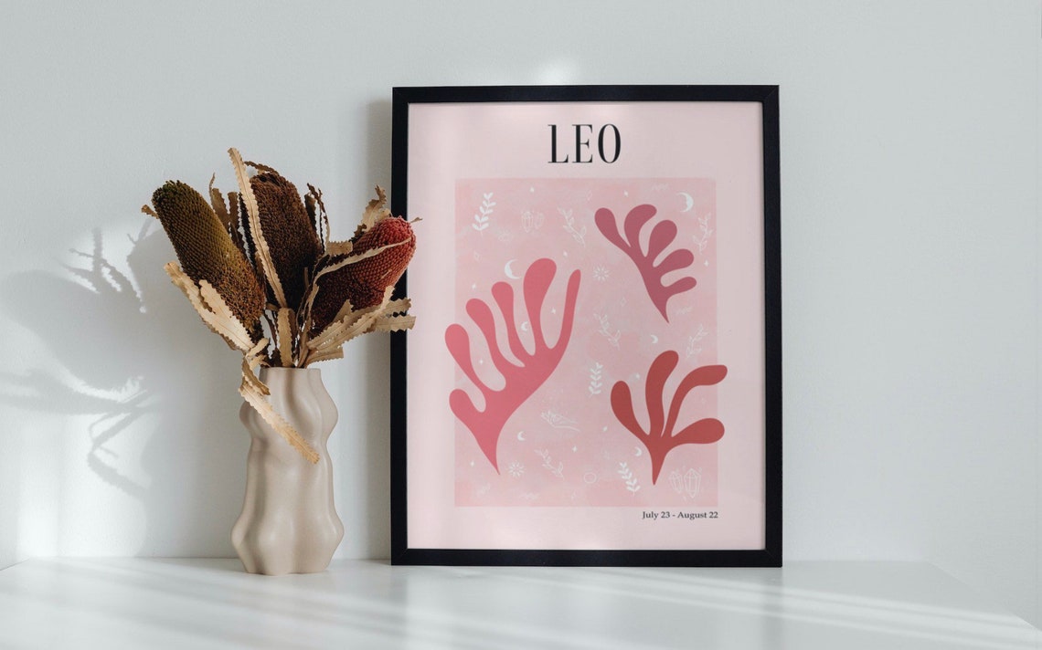 Leo Zodiac Print, Matisse Neutral Astrology Art - Image 3
