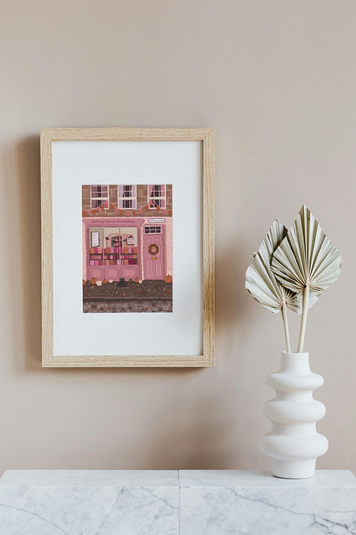 Book Shop Print, Autumn Halloween Wall Art Print - Image 3