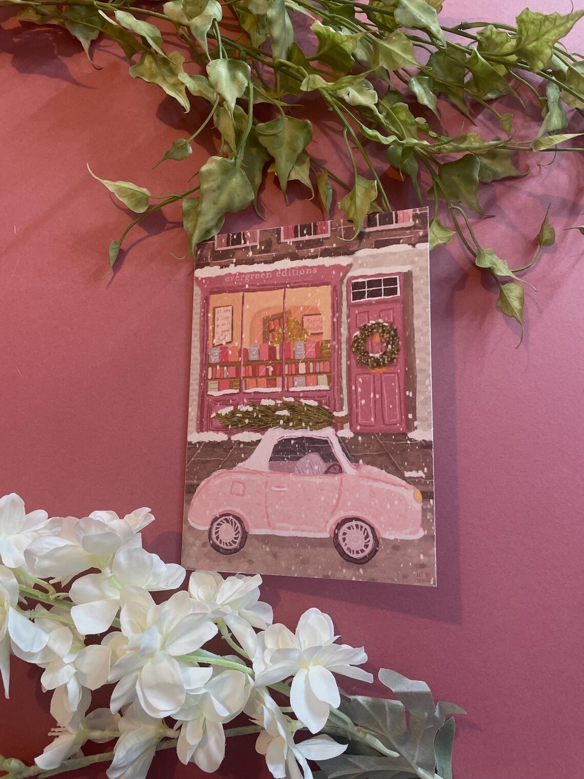 Christmas Book Shop Card, Book Lover Greeting - Image 6