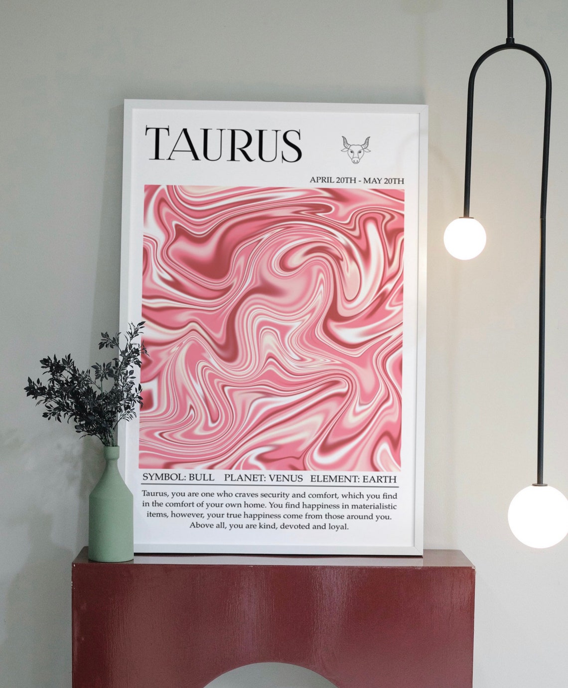 Taurus Zodiac Art Print, Astrology Wall Art - Image 4