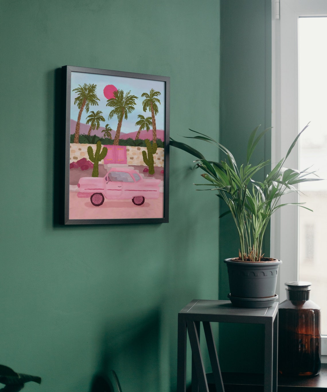 Palm Springs Travel Poster, Retro Car Art Print - Image 2
