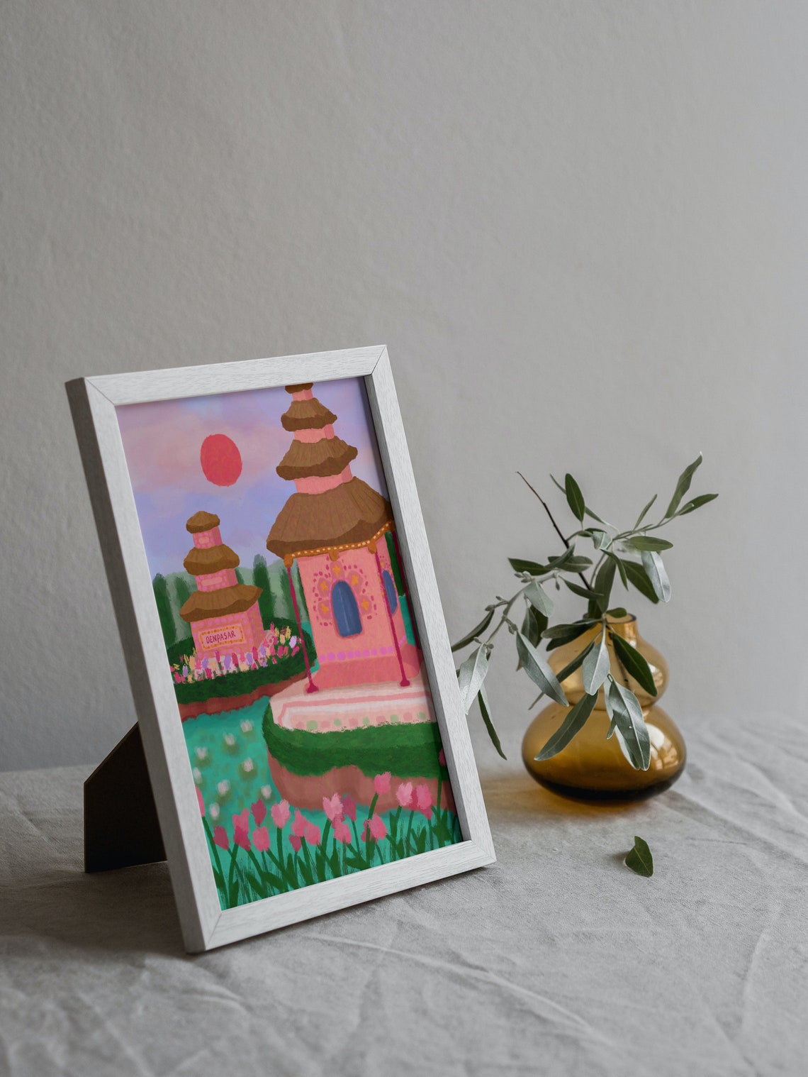 Bali Travel Poster, Denpasar Indonesia Art Print - Image 2