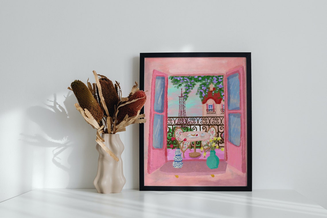 Paris Eiffel Tower Travel Poster, Parisian Art - Image 5