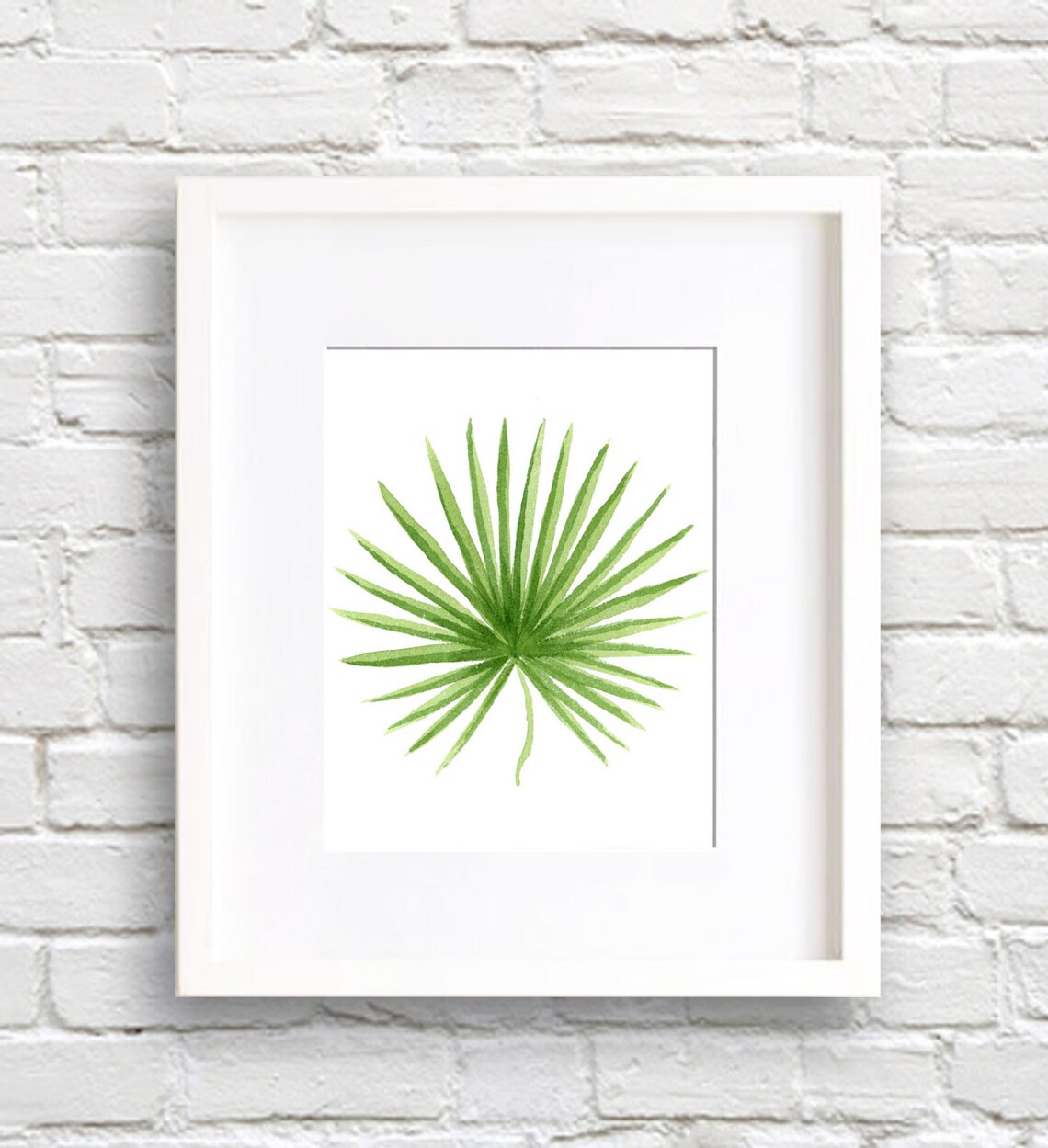 Palm Leaf Watercolor Art Print, Botanical Decor