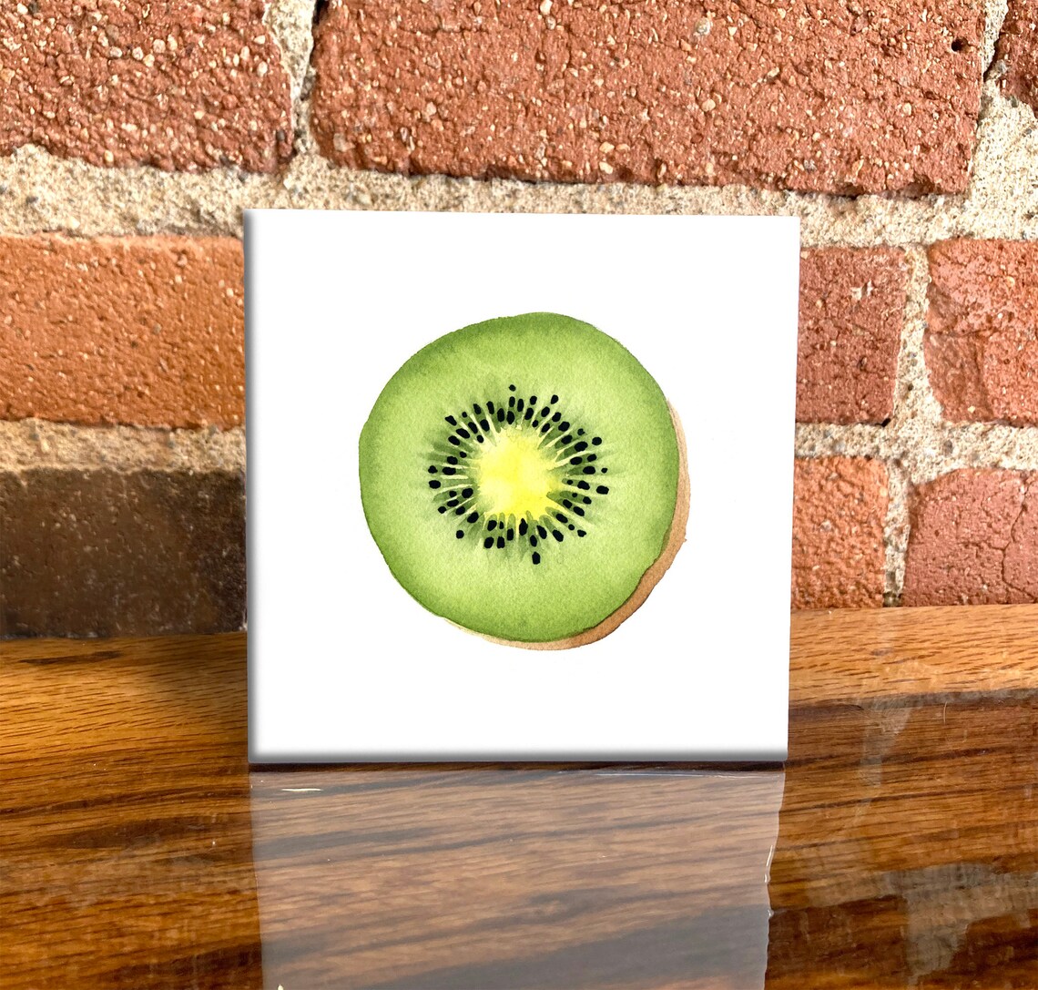 Kiwi Ceramic Tile Kiwi Decorative Tile Fruit Lover Gift Unique Food Gifts