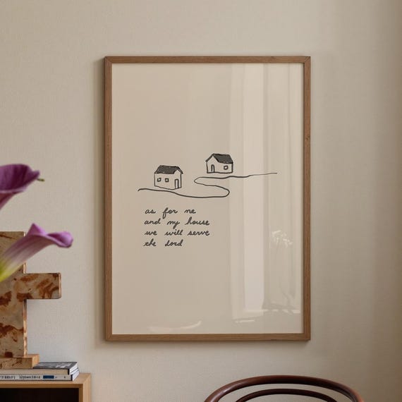 Serve The Lord Print Handdrawn Minimalist Bible Verse Art