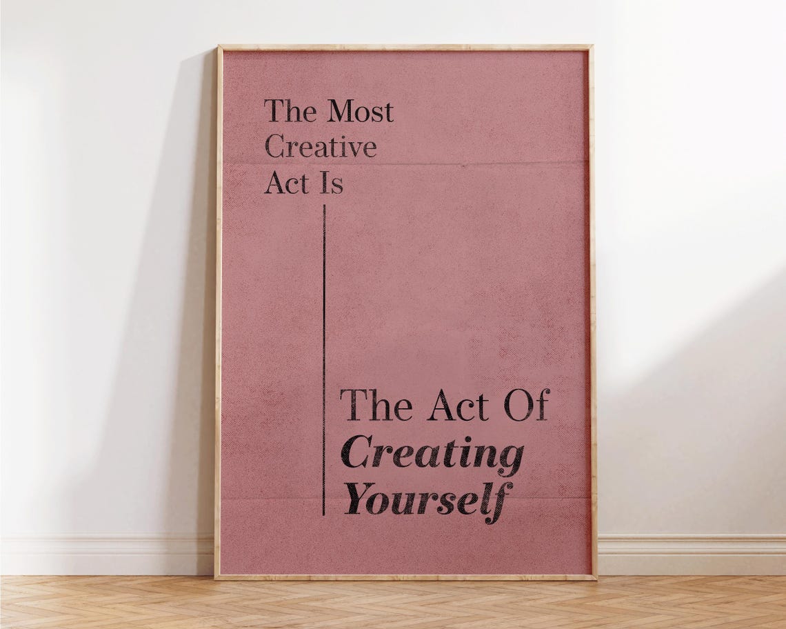 Most Creative Act Print Mindful Self Love Wall Art Inspiring Quotes Bedroom Decor Motivational Minimalist Retro Prints