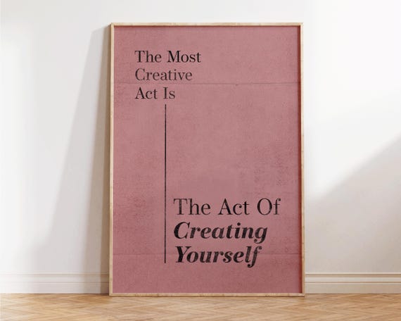 Most Creative Act Print Mindful Self Love Wall Art Inspiring Quotes Bedroom Decor Motivational Minimalist Retro Prints