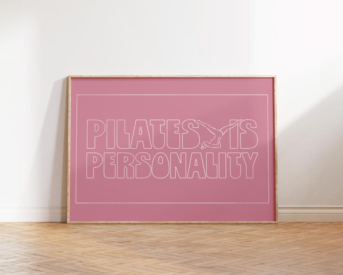Pilates Poster Funny Wall Art Retro Studio Decor Gift For Lover Hot Girly Print Modern Fitness