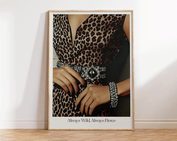 Always Fierce Print Vintage Cheetah Wall Art Trendy Leopard Decor For Bedroom Or Apartment Perfect Preppy Gift New Yorker
