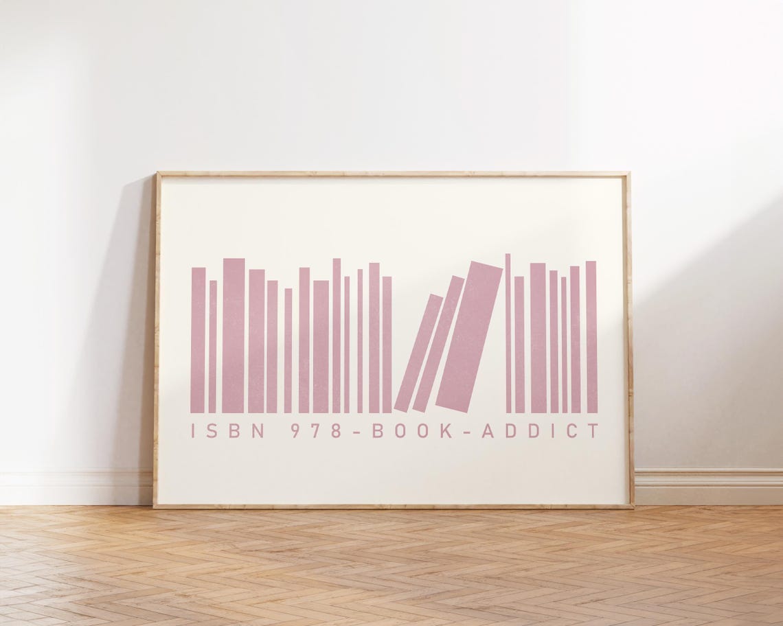 Funny Book Barcode Art Unique Print Trendy Decor For Nooks Apartments Lovers