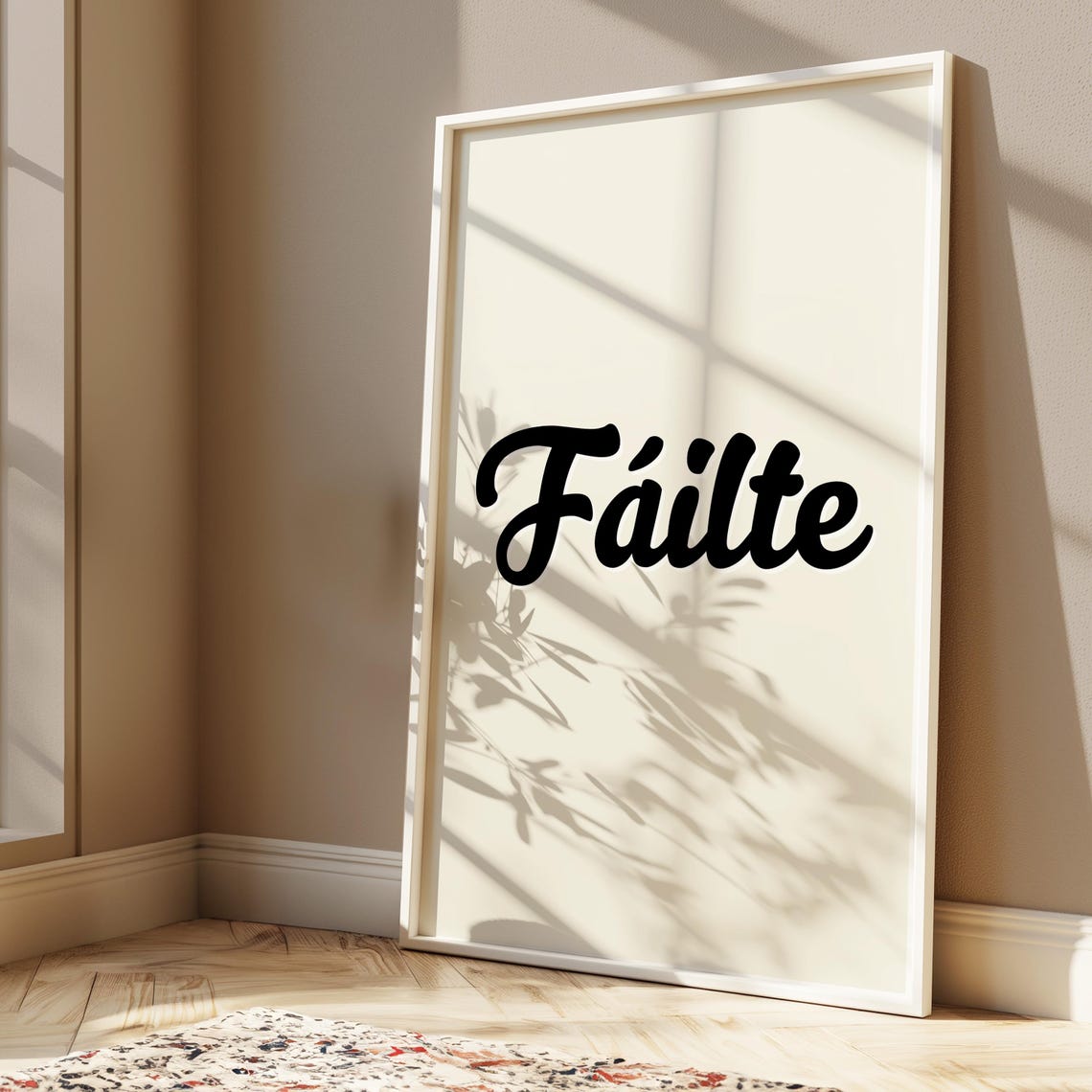 Soft Pink Failte Irish Welcome Script Typography Quote Art Print - Image 3
