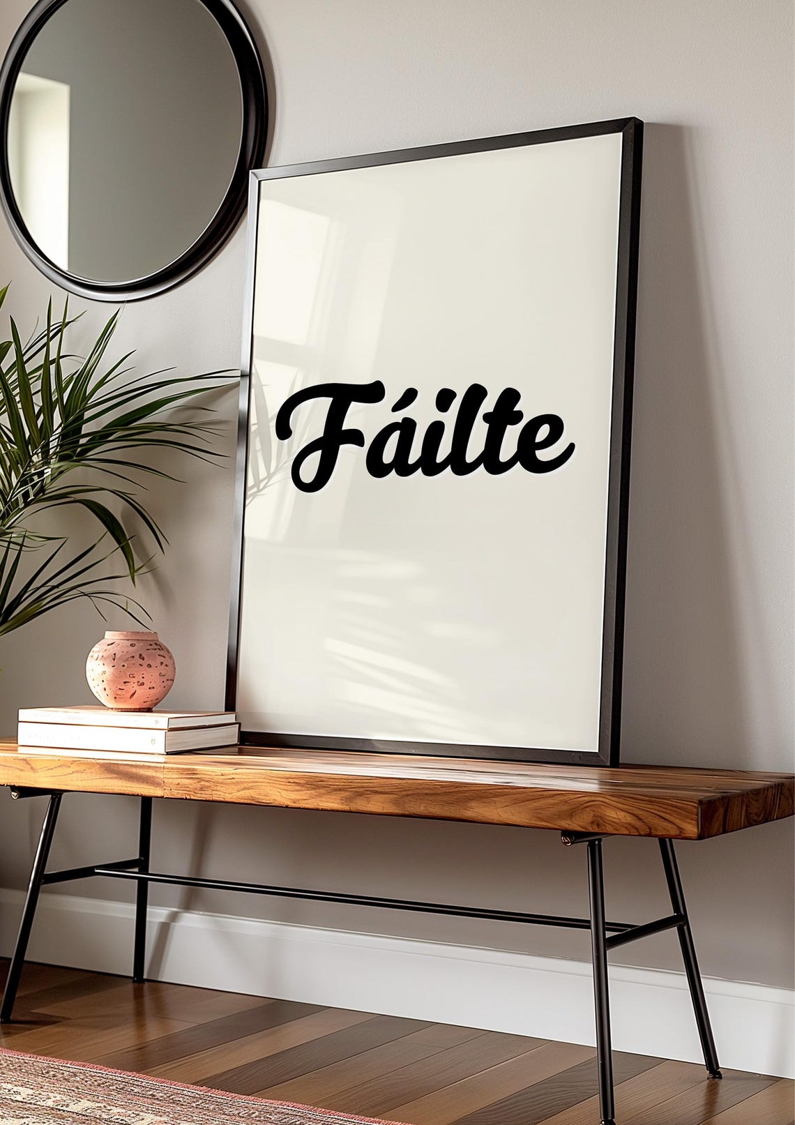 Soft Pink Failte Irish Welcome Script Typography Quote Art Print - Image 5