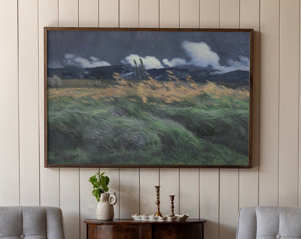 Vintage Blowing In The Night Living Room Art Print