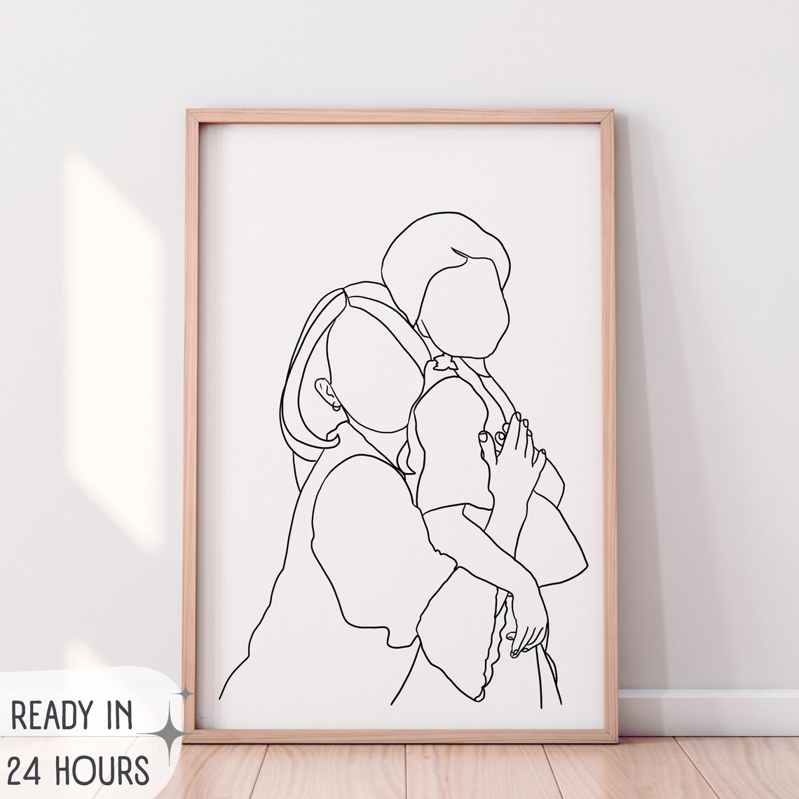 Custom Faceless Portrait, One Line Drawing