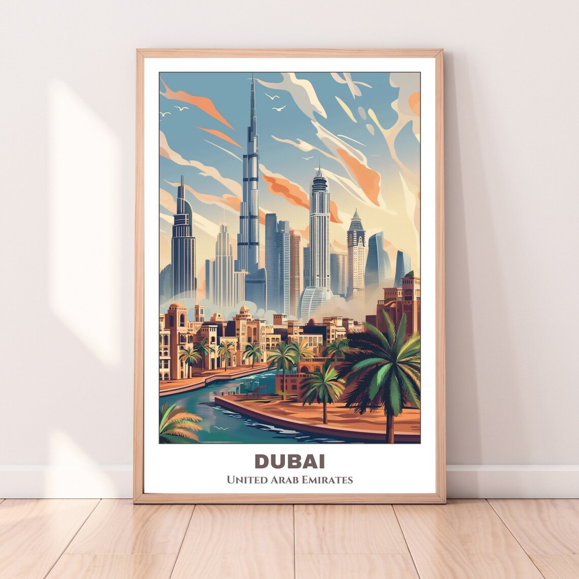 Dubai Cityscape Painting Travel Poster - Image 5