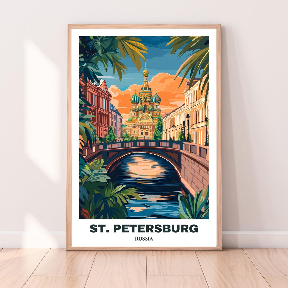 Stpetersburg Travel Poster Russia Travel Print Citycape Painting Wall Art Stpetersburg Home Decor Stpetersburg Print - Image 3