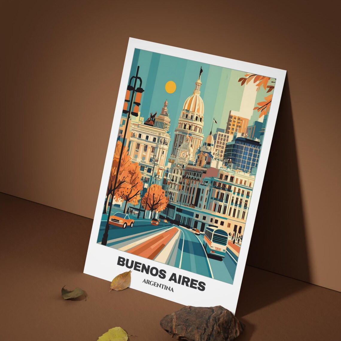 Buenos Aires Curved Avenue Domed Palaces Vintage Street Poster - Image 3