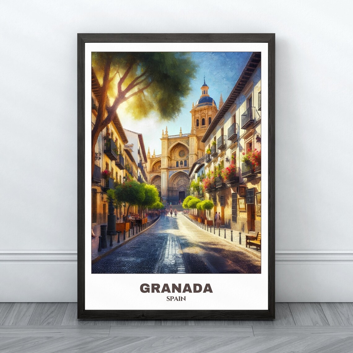 Granada Travel Poster, Spain Cityscape Art Print