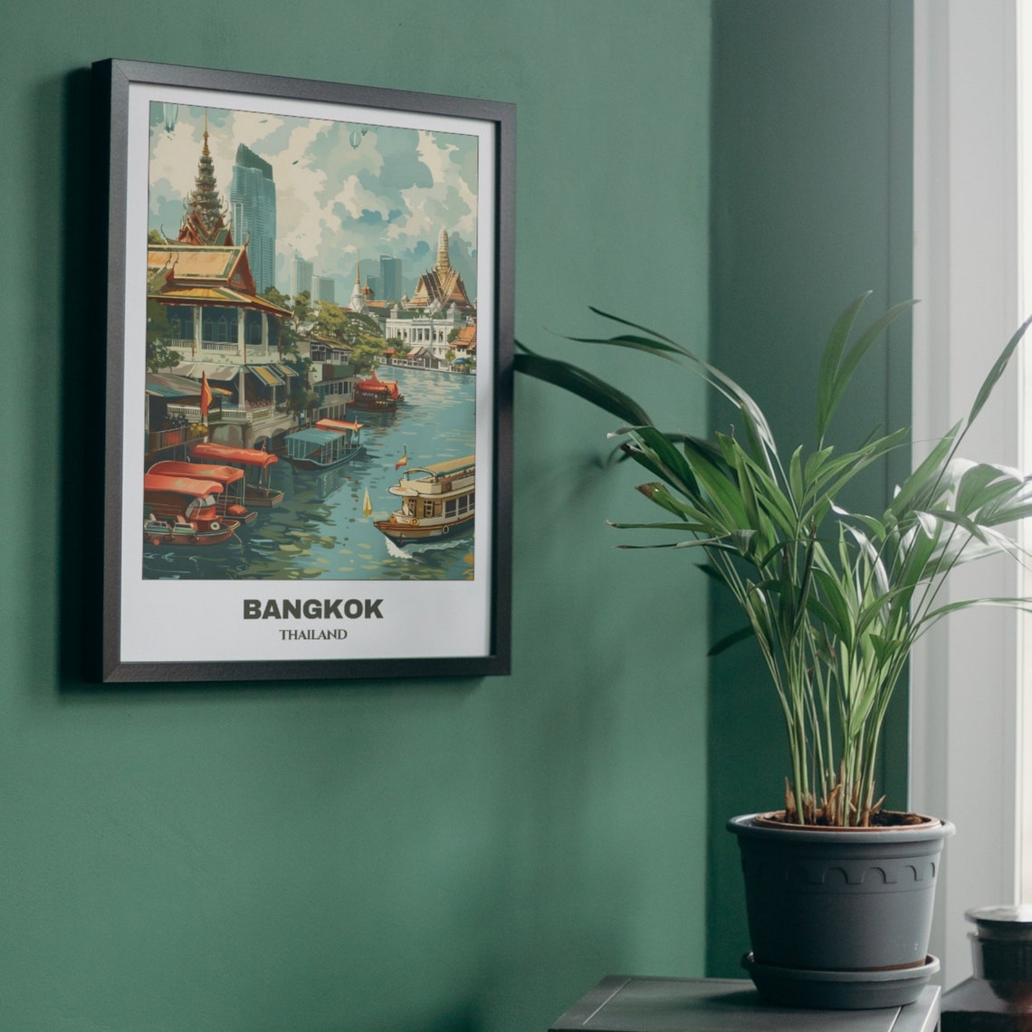 Bangkok Travel Poster Thailand Travel Poster Citycape Painting Print Wall Art Bangkok Home Decor Bangkok Trip Print - Image 5