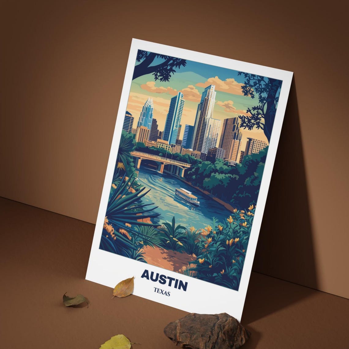 Austin Sunset Congress Bridge River Cruise Skyline View Poster - Image 5